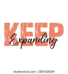 keep expanding text on white background.