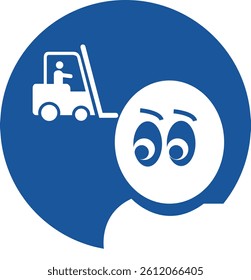 Keep eye contact on moving vehicles safety sign | Vector EPS Icon