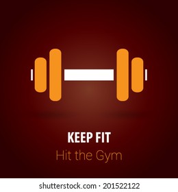 Keep Fit / Hit the Gym Background with Minimalist, Flat & Retro Style