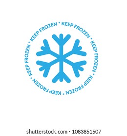 Keep frozen circular badge with snowflakes. Vector illustration. Text keep frozen and snowflake icon