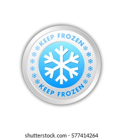 Keep frozen circular badge with snowflakes isolated on white background
