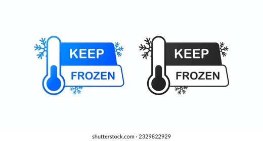 Keep frozen. Flat, color, Keep frozen icon, Keep frozen label. Vector icons.