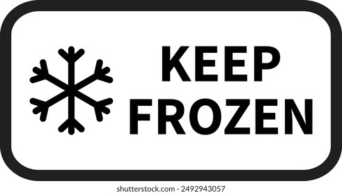 Keep frozen food icon . Keep frozen label with snow flake icon . Vector illustration