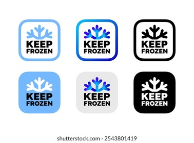 Keep frozen food labels. Keep frozen badges