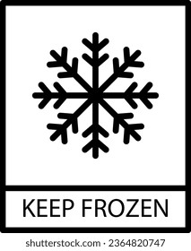Keep Frozen icon with black frame isolated on white background. Keep Frozen package symbol. Label vector illustration
