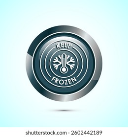Keep frozen icon design illustration, Frozen product badge label sign, Gray color round button design