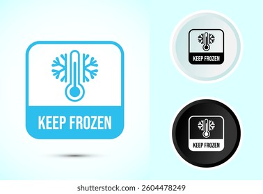 Keep frozen icon design illustration, Frozen product badge label sign, Color black and white