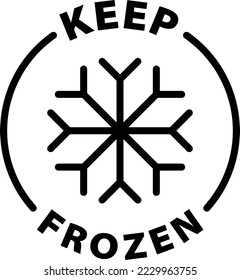 keep frozen icon. Isolated vector black outline stamp label rounded badge product tag on transparent background. Symbol.