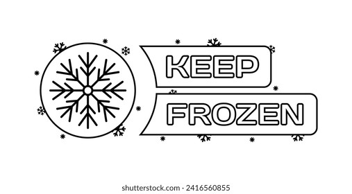 Keep frozen icon. Snowflake frost button. Linear style. Vector icon