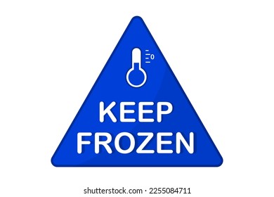 Keep frozen label. Keep frozen - badges for product. Keep frozen product labels. Storage in refrigerator and freezer. Suitable for product label. Vector illustration isolated on white background
