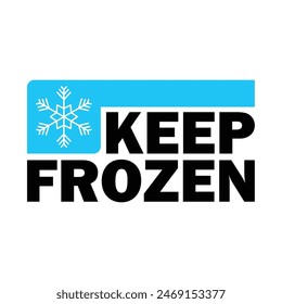 keep frozen label design. cold product sign and symbol.