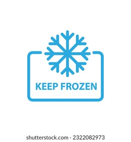 Keep frozen label. Keep frozen Sticker with snowflake and thermometer. Storage in refrigerator and freezer. Vector illustration.eps