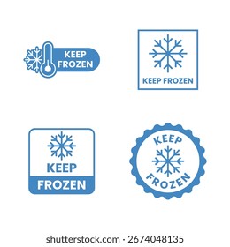 Keep Frozen Label with Thermometer Icon
