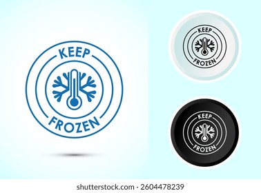 Keep Frozen Label Variations for Packaging or Product Design Displaying Food Storage Guidance