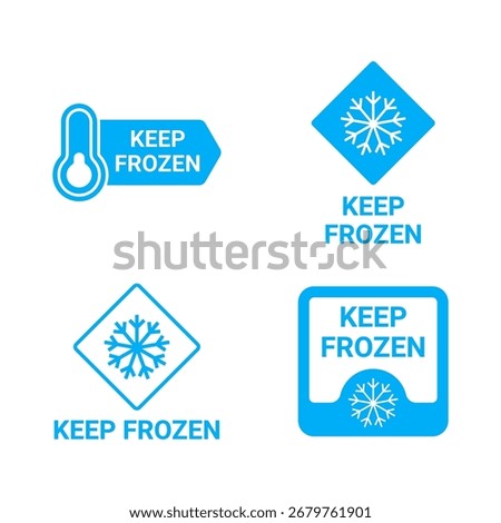 Keep Frozen Product Square and Diamond Labels
