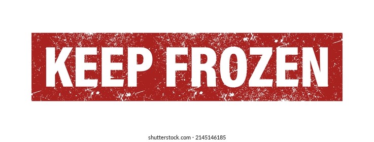 Keep Frozen red stamp. Vector label for frozen product