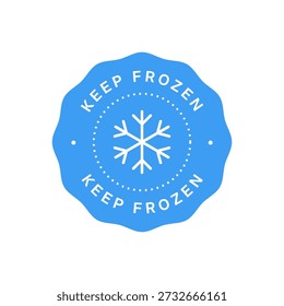 Keep frozen round blue vector badge isolated on white background. Eps 10