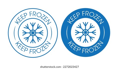 keep frozen rounded vector icon with snow flake symbol, blue in color