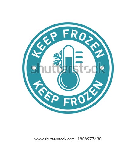 Keep frozen with thermometer logo vector template. Suitable for product label