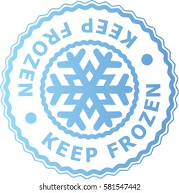 Keep Frozen vector badge with Snowflake. Frozen product vector sticker.