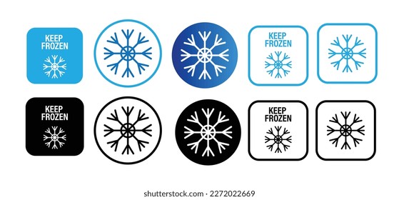 keep frozen vector icon set. black and blue in color