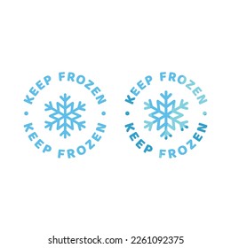 Mantener etiqueta vectorial congelada. Sello de producto con copo de nieve.