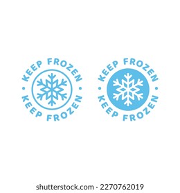 Keep frozen vector label. Product stamp with snowflake.