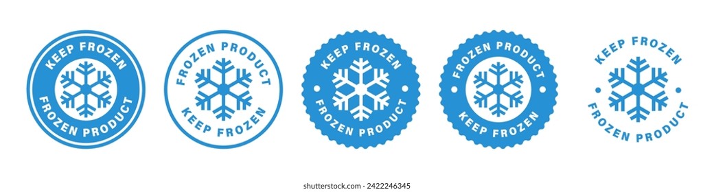 Keep Frozen - vector labels. Frozen product vector stickers for packaging.