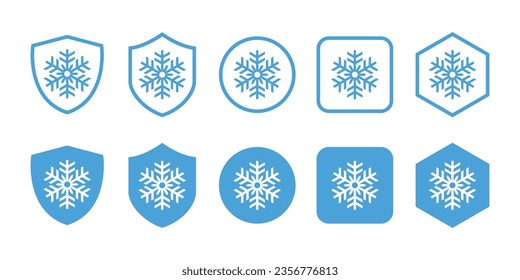 Keep Frozen Vector Sign for Package. Labels for frozen product isolated on white background