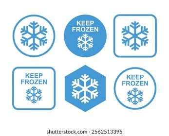 Keep Frozen Vector Sign for Package. Labels for frozen product isolated on white background.