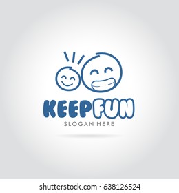 keep fun with smile and happy logo modern vector illustration
