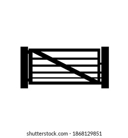 Keep Gate Closed Black Icon, Vector Illustration, Isolate On White Background Label. EPS10