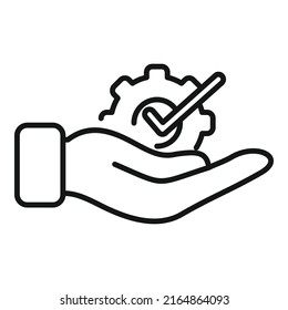 Keep gear expertise icon outline vector. Quality ability. Business expert