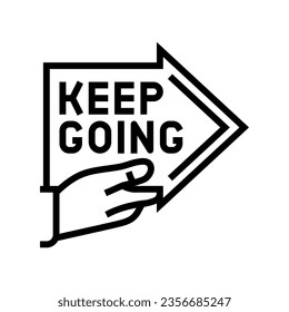 keep going arrow succes challenge line icon vector. keep going arrow succes challenge sign. isolated contour symbol black illustration
