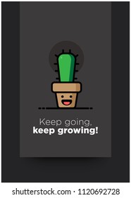 Keep going, keep growing Poster with Text Template for Details