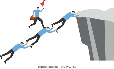 Keep going up to target, Vector illustration in flat style

