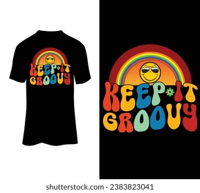 Keep it groovy vector tshirt design for sale