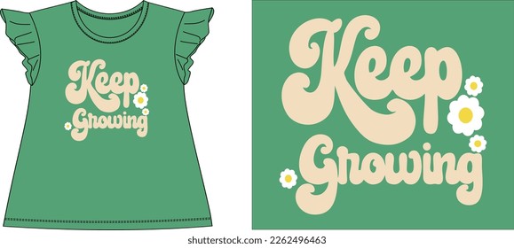 keep growing flowers Graphic design vector