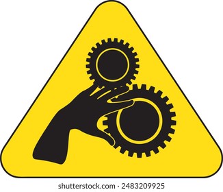 Keep guards in place, do not operate without guards industrial safety warning sign vector