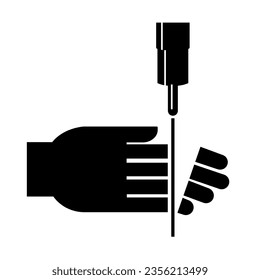 Keep Hand Away From Jet Black Icon ,Vector Illustration, Isolate On White Background Label. EPS10
