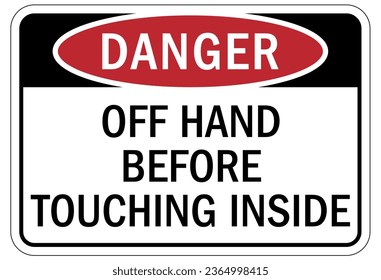 Keep hands clear warning sign and labels