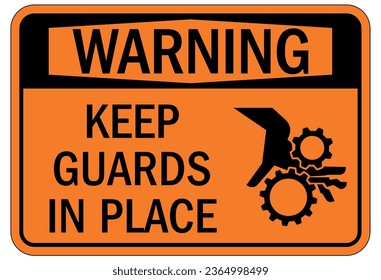 Keep hands clear warning sign and labels