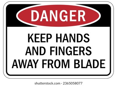 Keep hands clear warning sign and labels