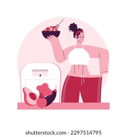 Mantener una dieta saludable abstracta concepto de ilustración vectorial. Cocina casera auto-qarantina, receta saludable, pan para hornear, autoaislamiento, consejos de alimentación y nutrición, preparación de comidas metáforas abstractas.