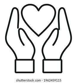 Keep heart icon. Outline Keep heart vector icon for web design isolated on white background