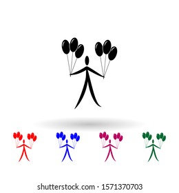 Keep holiday balls multi color icon. Simple glyph, flat vector of party icons for ui and ux, website or mobile application