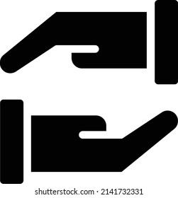 Keep Icon, Hand Gestures And Symbol Isolated On White Background.