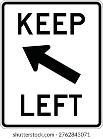 Keep Left Arrow US Road Sign Vector Transparent Vector