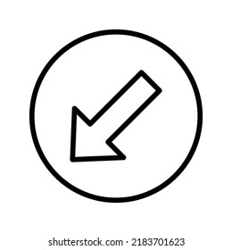 Keep Left Icon. Line Art Style Design Isolated On White Background