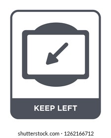 keep left icon vector on white background, keep left trendy filled icons from Traffic signs collection, keep left simple element illustration